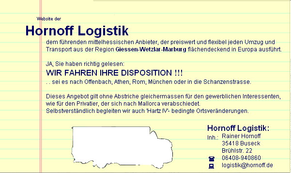 Hornoff Logistik Giessen, der Partner Ihres Vertrauens!